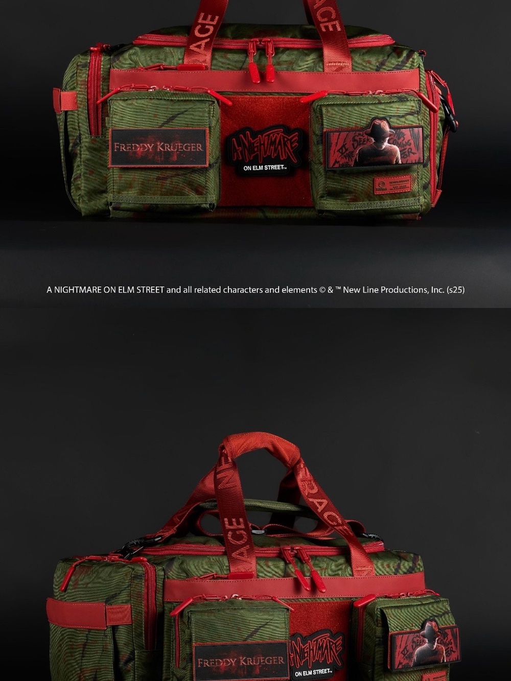 Nightmare on Elm Street Green & Red Duffel Bag Wolfpak 30L